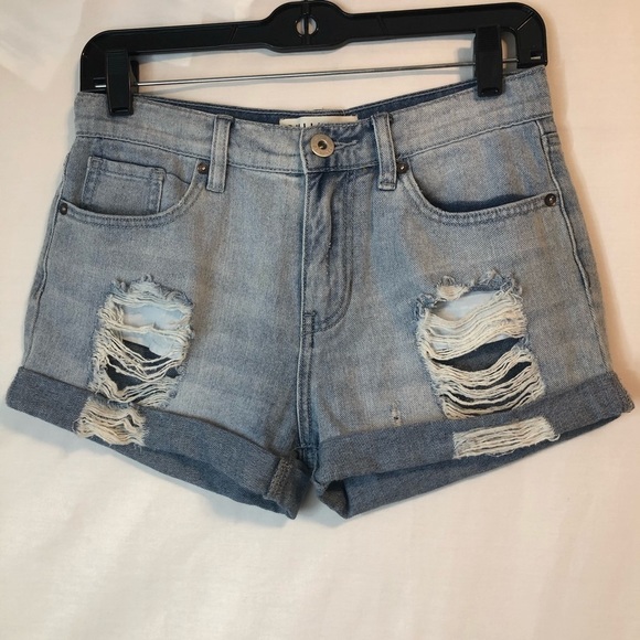 BULLHEAD Distressed Ripped Denim Shorts Size 1 - Picture 1 of 8